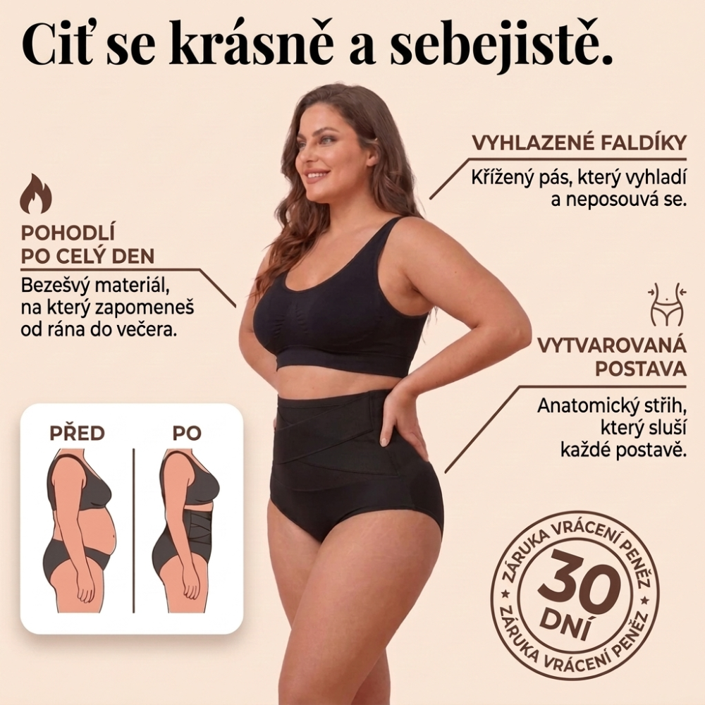 Stahovací kalhotky s vysokým pasem