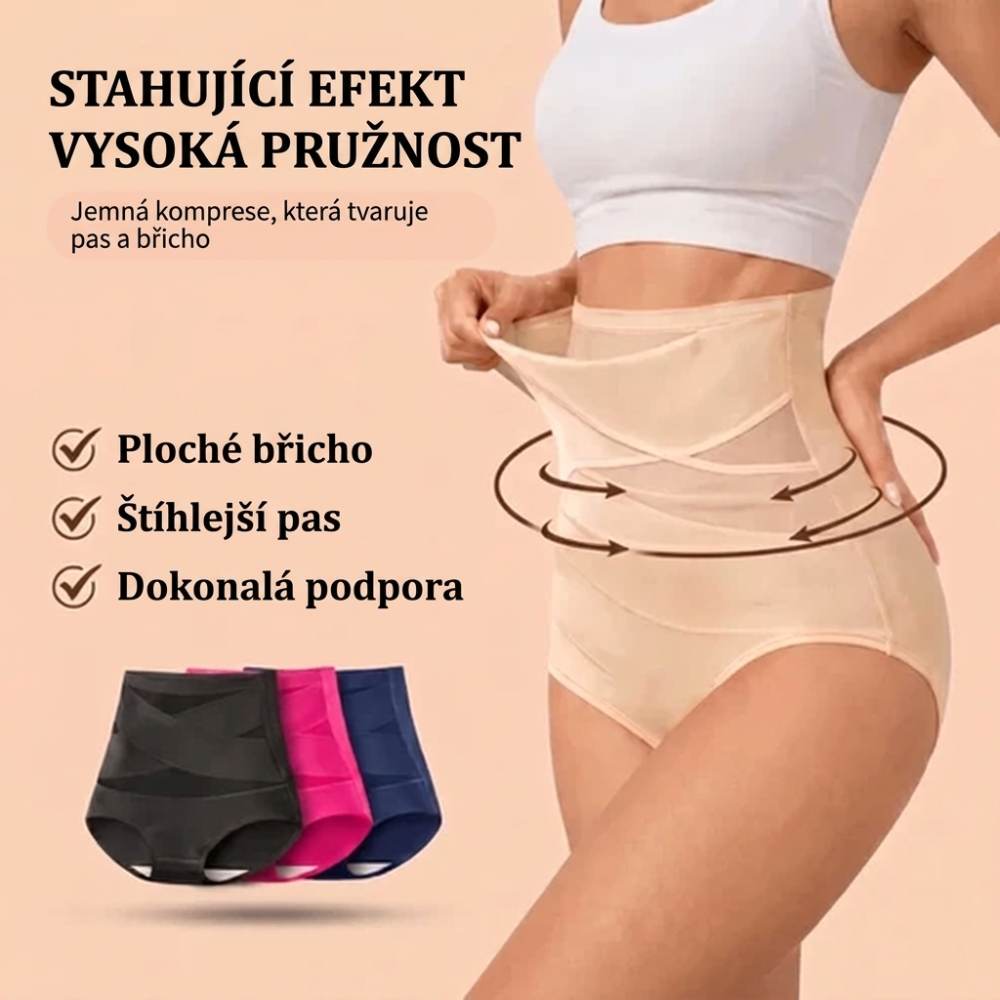 Stahovací kalhotky s vysokým pasem