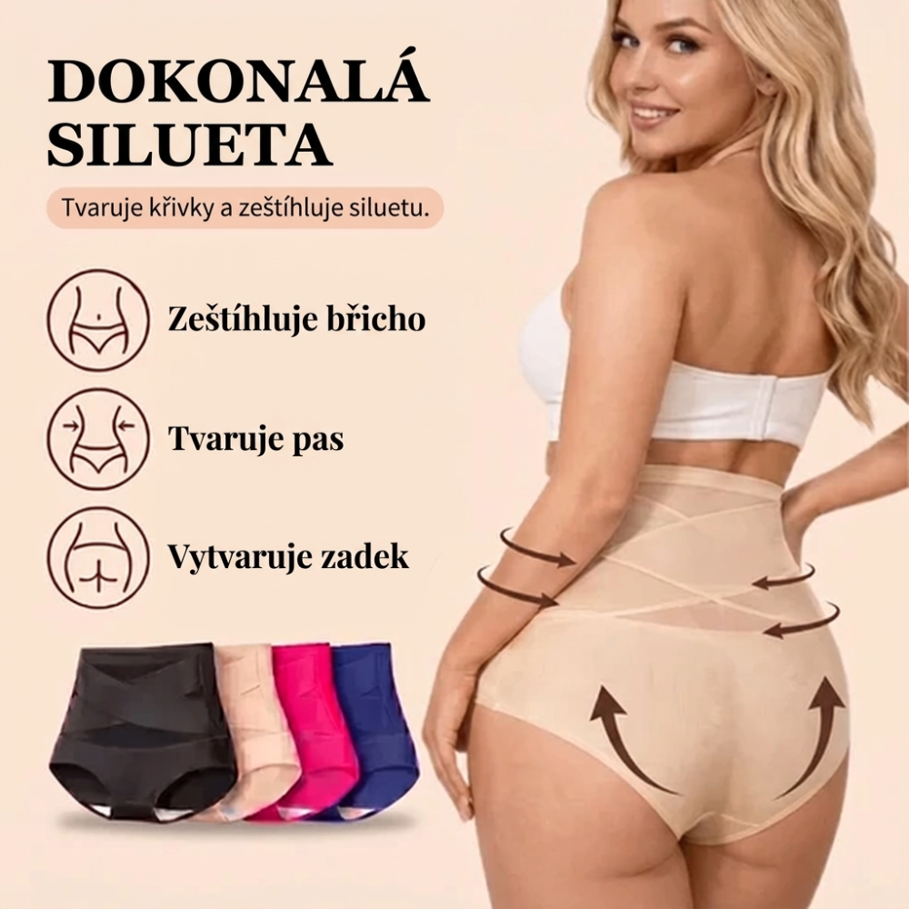 Stahovací kalhotky s vysokým pasem
