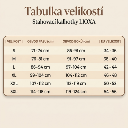 Stahovací kalhotky s vysokým pasem
